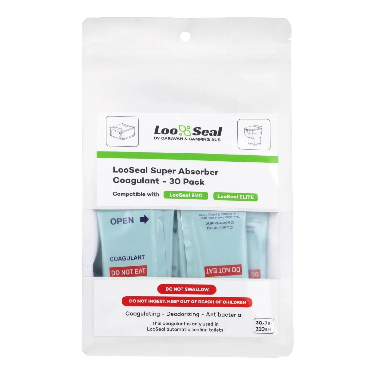 LooSeal Superabsorberende koaguleringsmiddel – 30-pakning